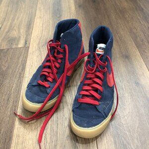 Nike Blazer Mid 77 Suede Blue / Red D07432 900 Mens Size 7 Athletic Ankle Shoes